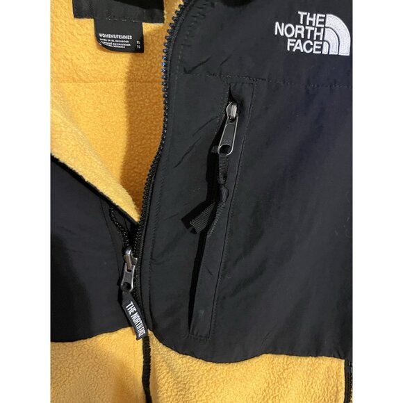 VTG 90s The North Face Denali Fleece Jacket Yellow Black Made in USA XL - Picture 14 of 16